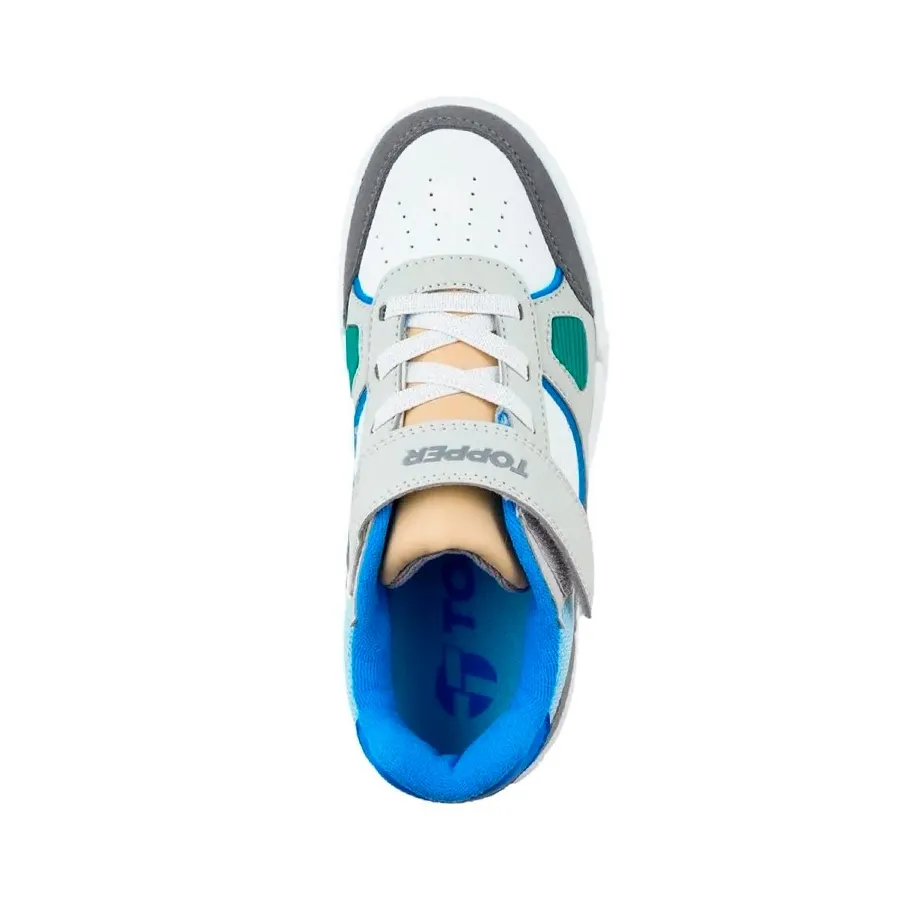 Imagen 3 de 5 de Zapatillas Topper Quarter Kids-BLANCO/GRIS/CELESTE