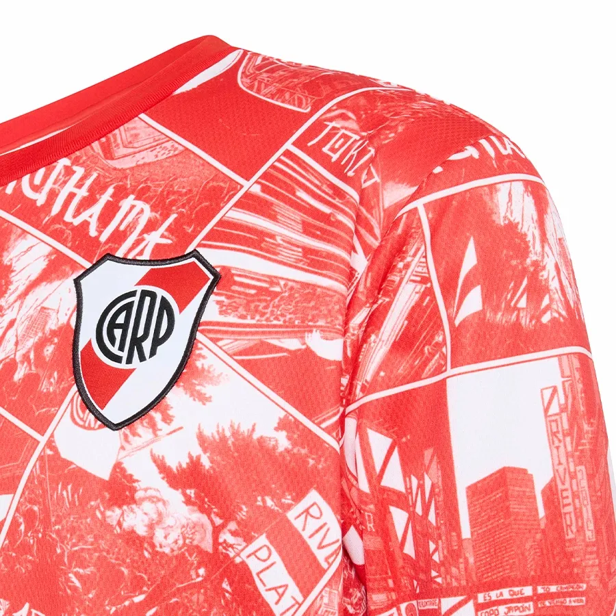 Imagen 3 de 5 de Camiseta adidas Precalentamiento River Plate 25/26-ROJO/BLANCO