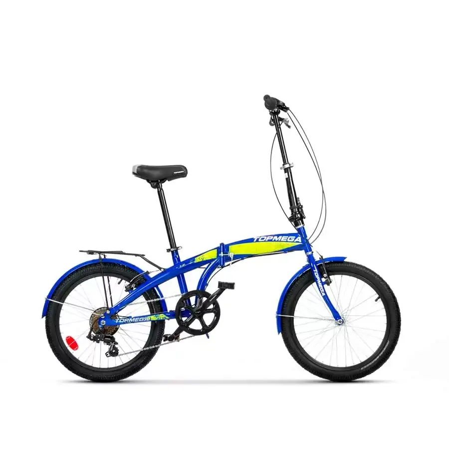 Imagen 0 de 6 de Bicicleta Folding TopMega R20 Acero-AZUL/VERDE