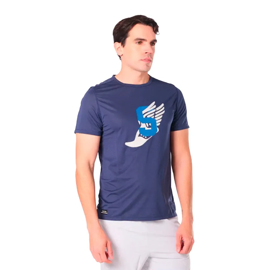 Imagen 0 de 4 de Remera Saucony Manga Corta Stopwatch Graphic-AZUL MARINO