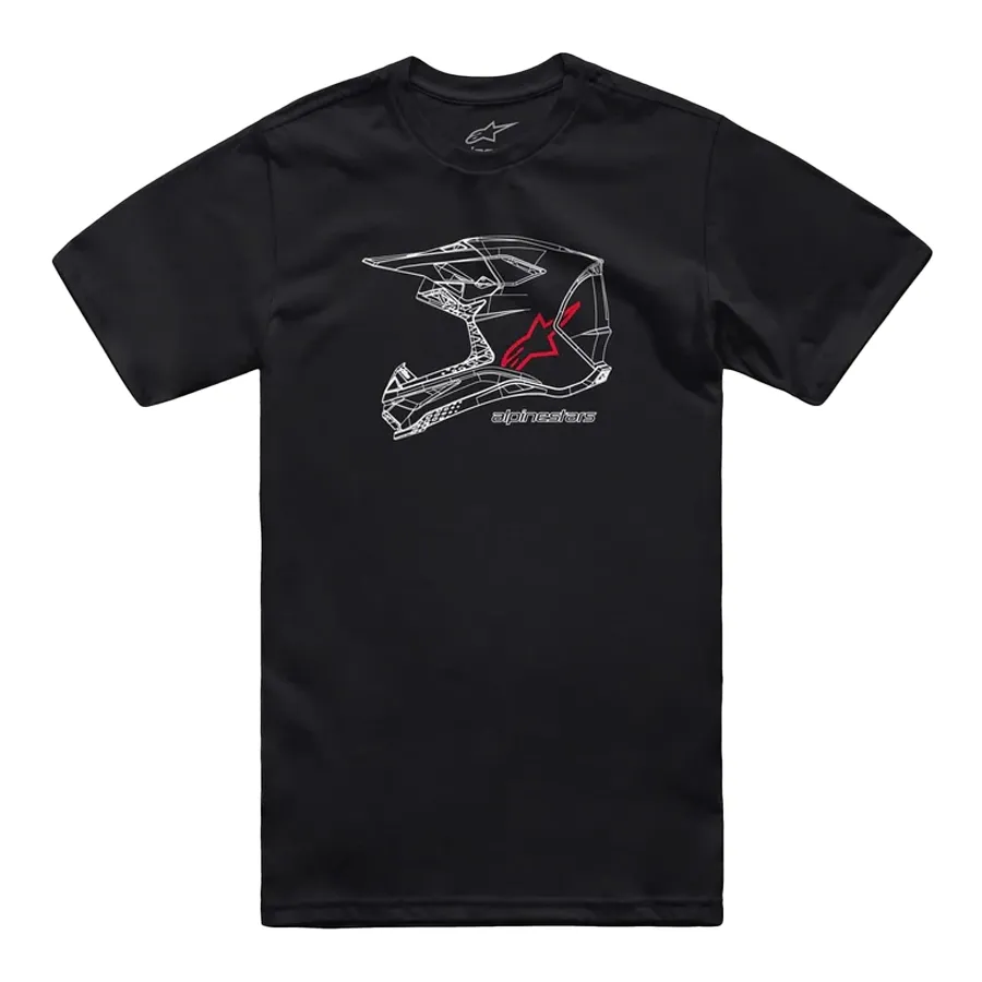 Imagen 2 de 5 de Remera Alpinestars Helmet Mx CSF-NEGRO