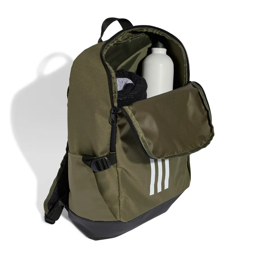 Imagen 2 de 6 de Mochila Adidas Essentials 3 Stripes-OLIVA/BLANCO/NEGRO