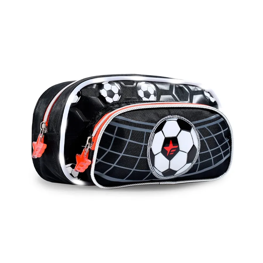 Imagen 1 de 2 de Cartuchera C/Led Play Futbol Footy-NEGRO/BLANCO/ROJO