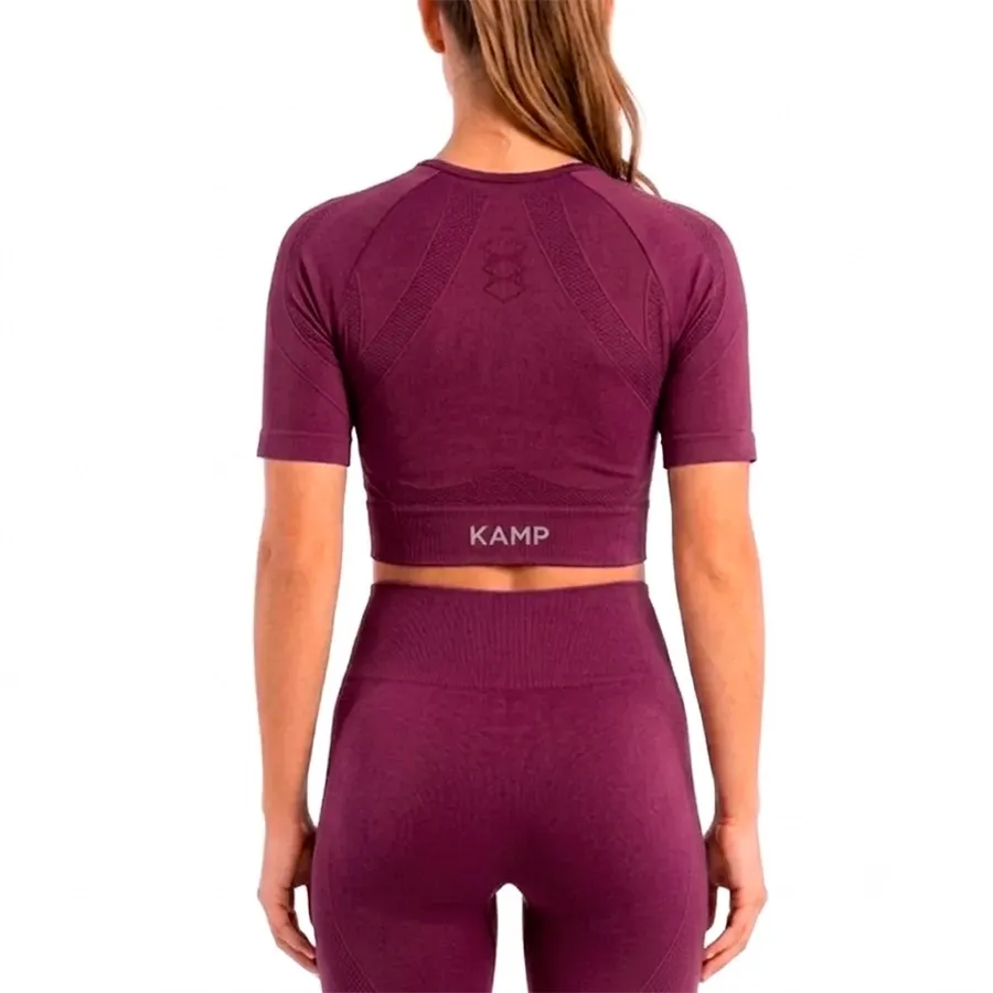 Imagen 1 de 2 de Top Kamp Crop Manga Corta Seamless-BORGOÑA