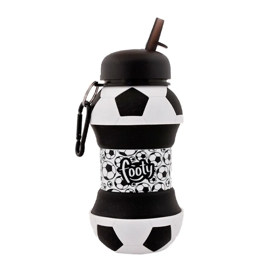 Imagen 1 de 2 de Botella De Silicona Plegable Footy-BLANCO/NEGRO