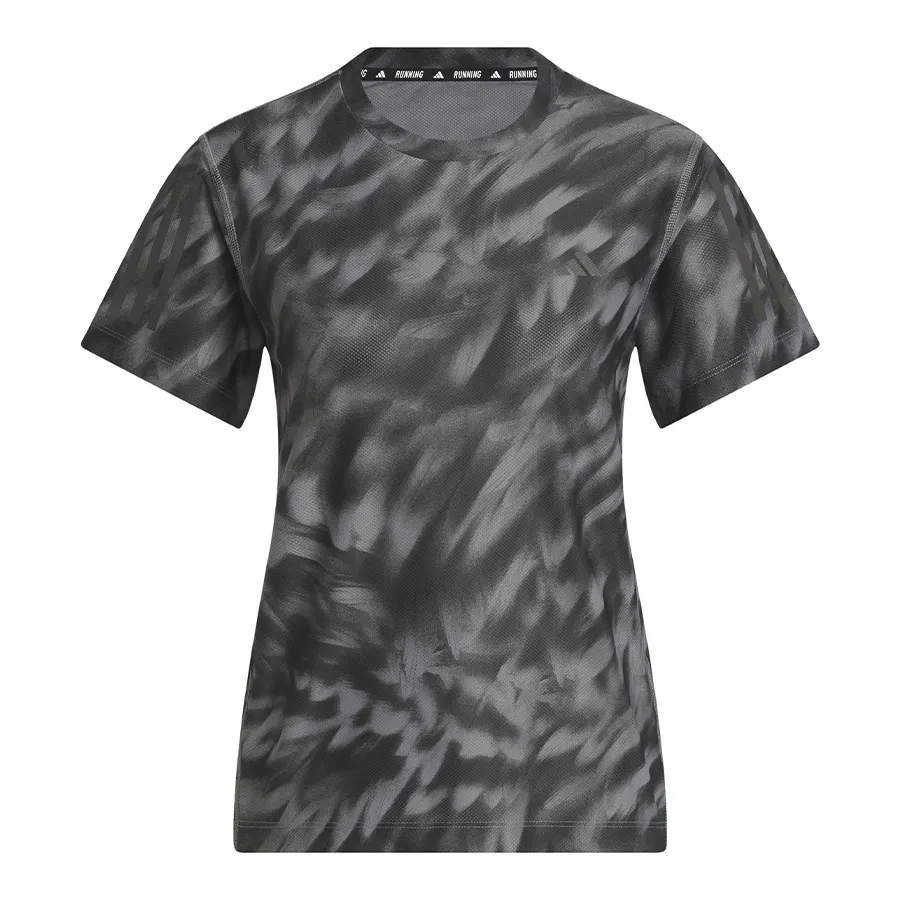 Imagen 1 de 5 de Remera adidas Own The Run Allover Print Tee-GRAFITO/NEGRO