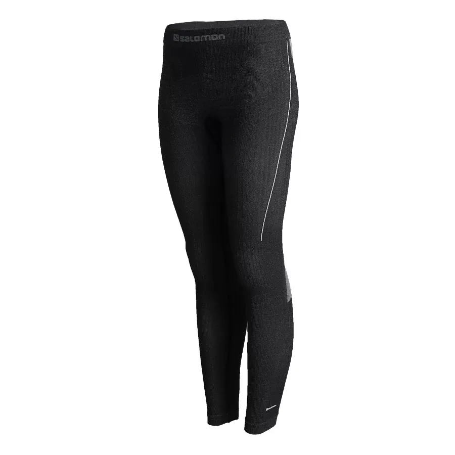 Imagen 1 de 3 de Calza Salomon Primo Warm Seamless-NEGRO/BLANCO/GRIS
