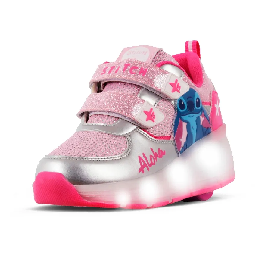 Imagen 2 de 3 de Zapatillas Footy Roller Stitch con Ruedas+Luz Led-PLATA/FUCSIA/ROSA