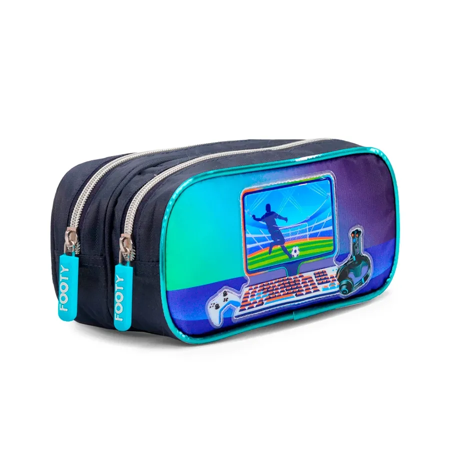 Imagen 1 de 2 de Cartuchera Footy Pro Gamer 26-VERDE/NEGRO