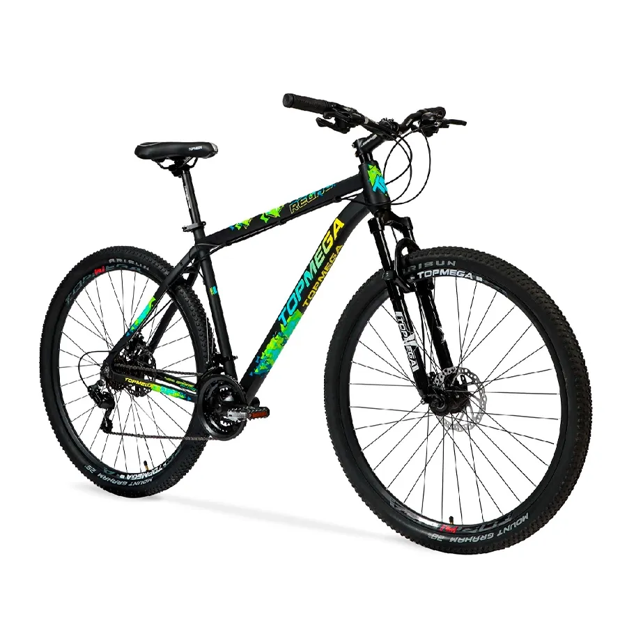 Imagen 1 de 8 de TopMega Mountain Bike Regal Aluminio R29 21vel-NEGRO/VERDE/CELESTE/AMARILLO