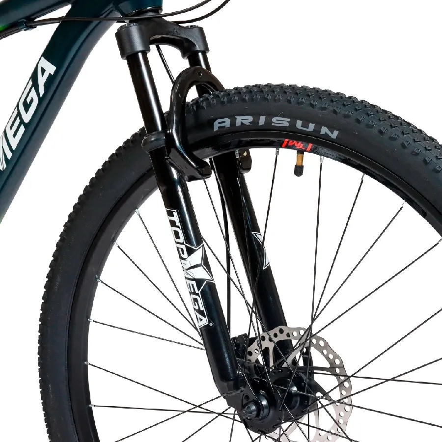 Imagen 7 de 9 de Bicicleta TopMega Fija  Mountain Bike Sunshine Aluminio R29 21vel-VERDE/LIMA