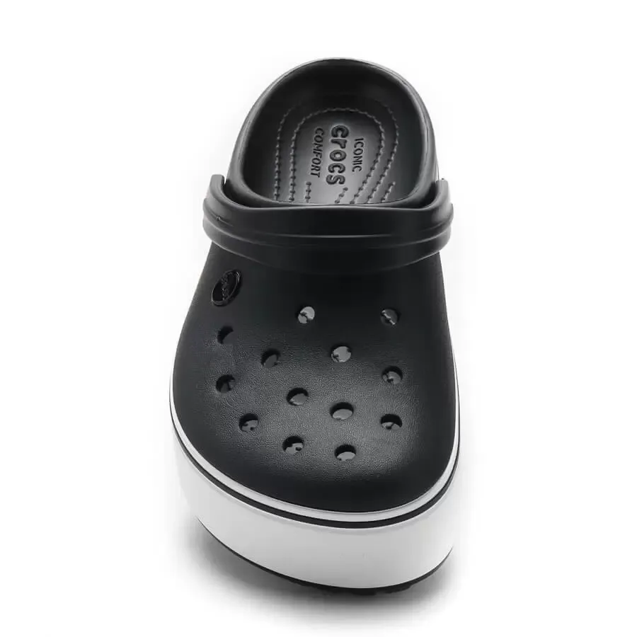 Imagen 1 de 4 de Ojotas Crocs Crocband Platform Clog-NEGRO/BLANCO