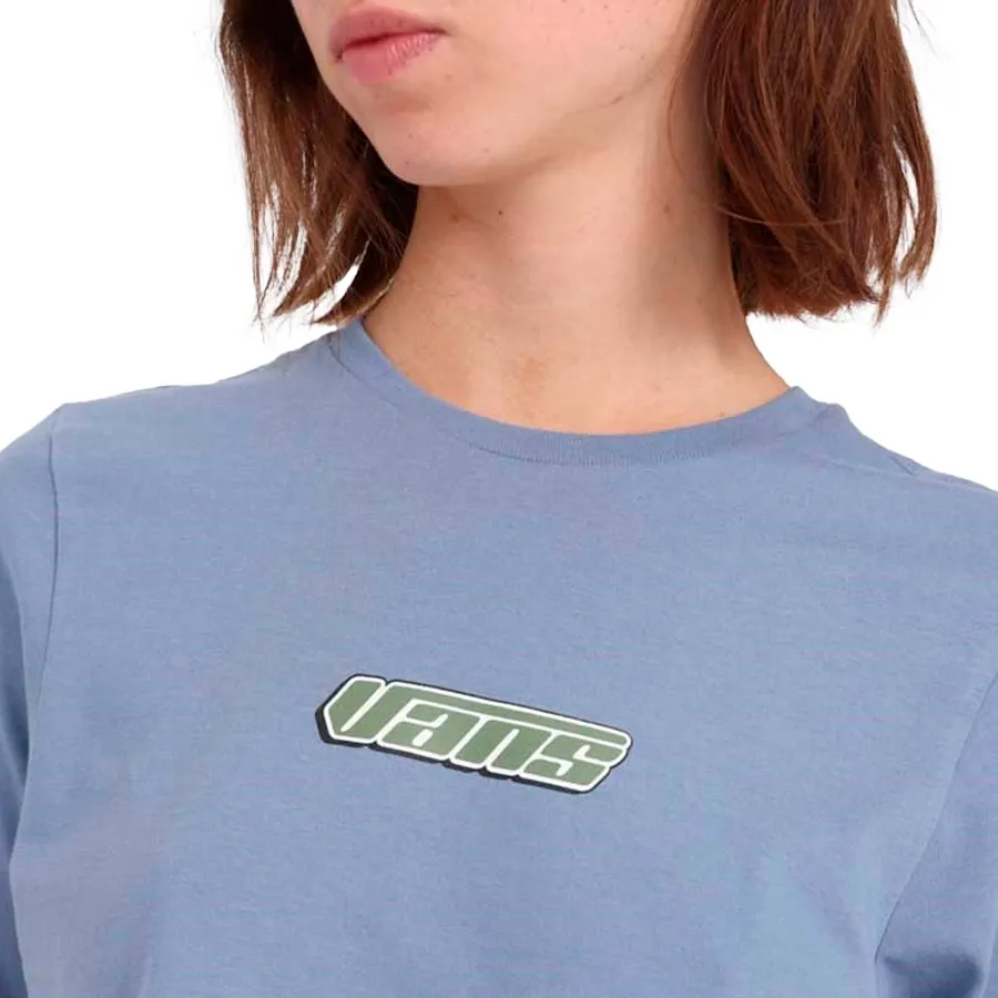 Imagen 2 de 3 de Remera Vans Retro V Crew Crop II-CELESTE/VERDE SECO