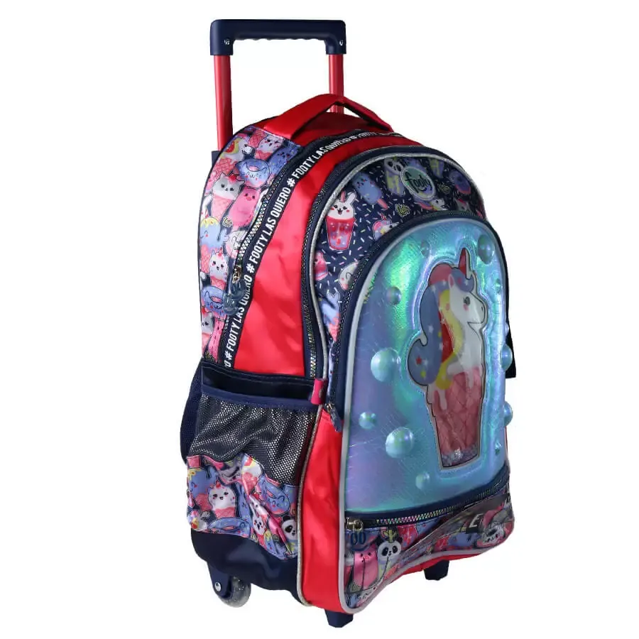Imagen 2 de 3 de Mochila Carro Footy Unicornio-MARINO