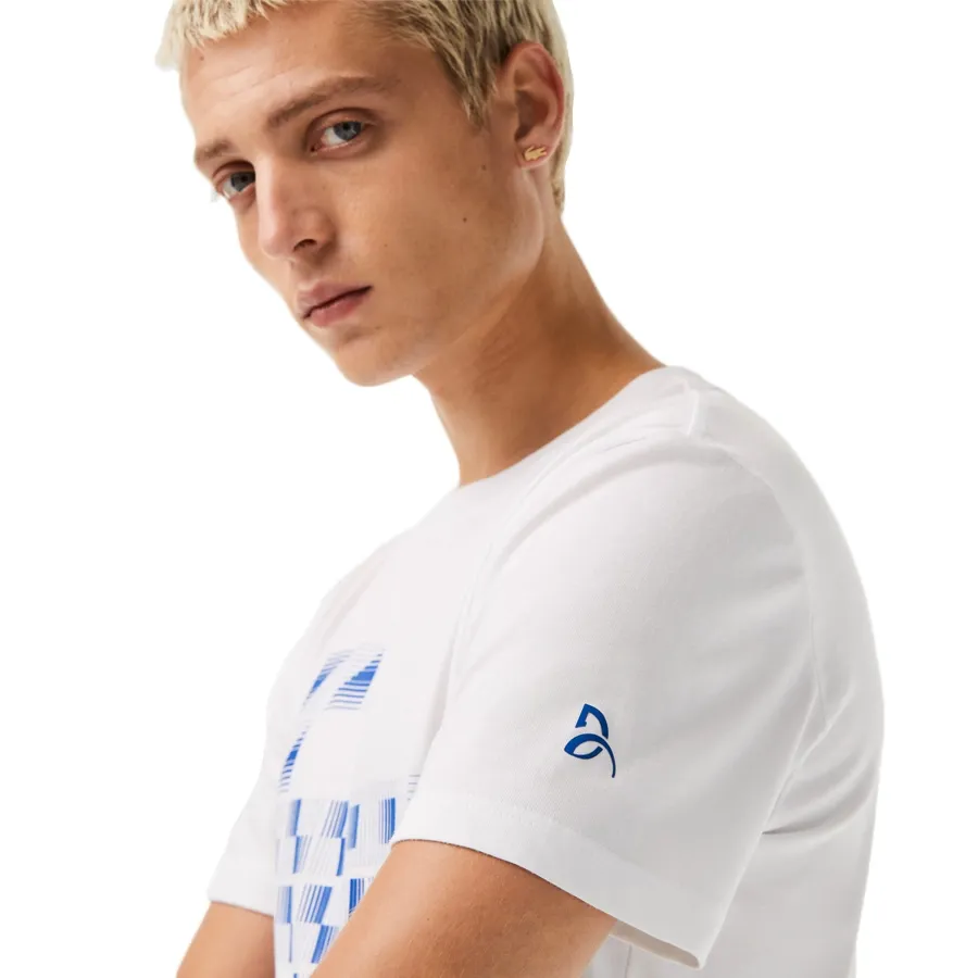 Imagen 3 de 7 de Remera Lacoste Novak Djokovic-BLANCO/AZUL