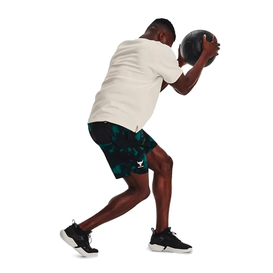 Imagen 4 de 9 de Shorts Under Armour Project Rock-NEGRO/VERDE