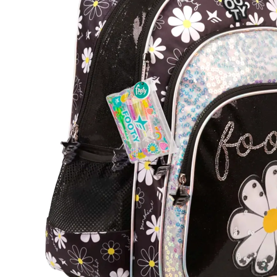 Imagen 2 de 3 de Mochila Footy Carro 18"-NEGRO/BLANCO