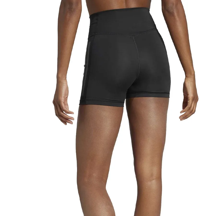 Imagen 1 de 5 de adidas Calzas Cortas 1/4 Optime 3 Tiras Tiro Alto-NEGRO