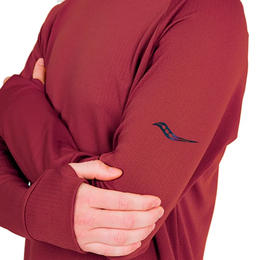 Imagen 1 de 3 de Buzo Saucony Thermal Top Triumph 3D Crew-BORDO