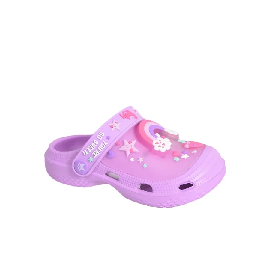 Imagen 1 de 4 de Sandalias Footy Gomon Clogs Arcoiris Con Luz-VIOLETA