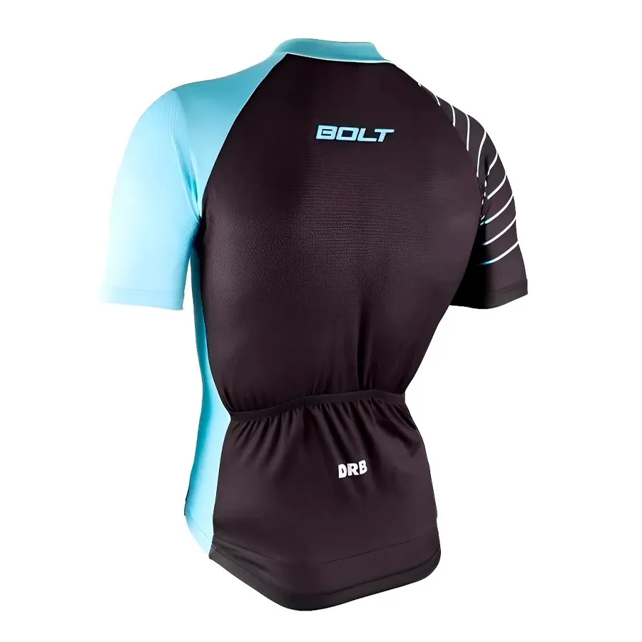 Imagen 1 de 2 de Remera DRB Ciclismo Bolt-NEGRO/TURQUESA