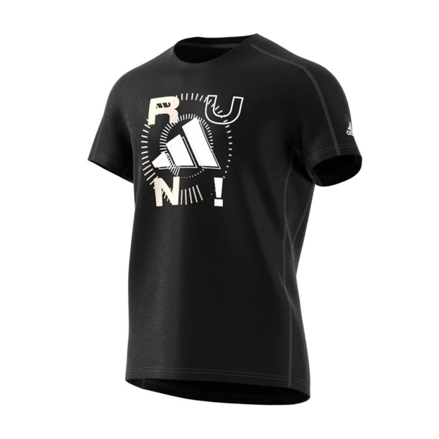 Imagen 1 de 3 de Remera adidas Run Logo M-NEGRO/BLANCO