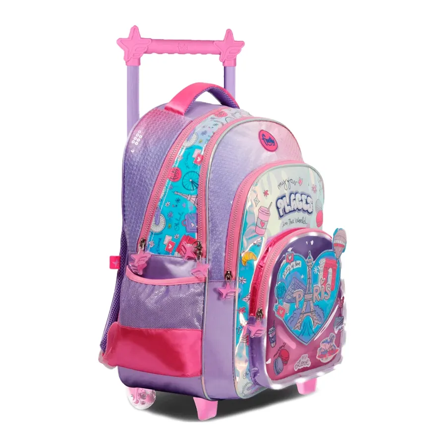 Imagen 1 de 2 de Mochila Footy Carro 18 C/Luz I Love-VIOLETA/ROSA VIEJO