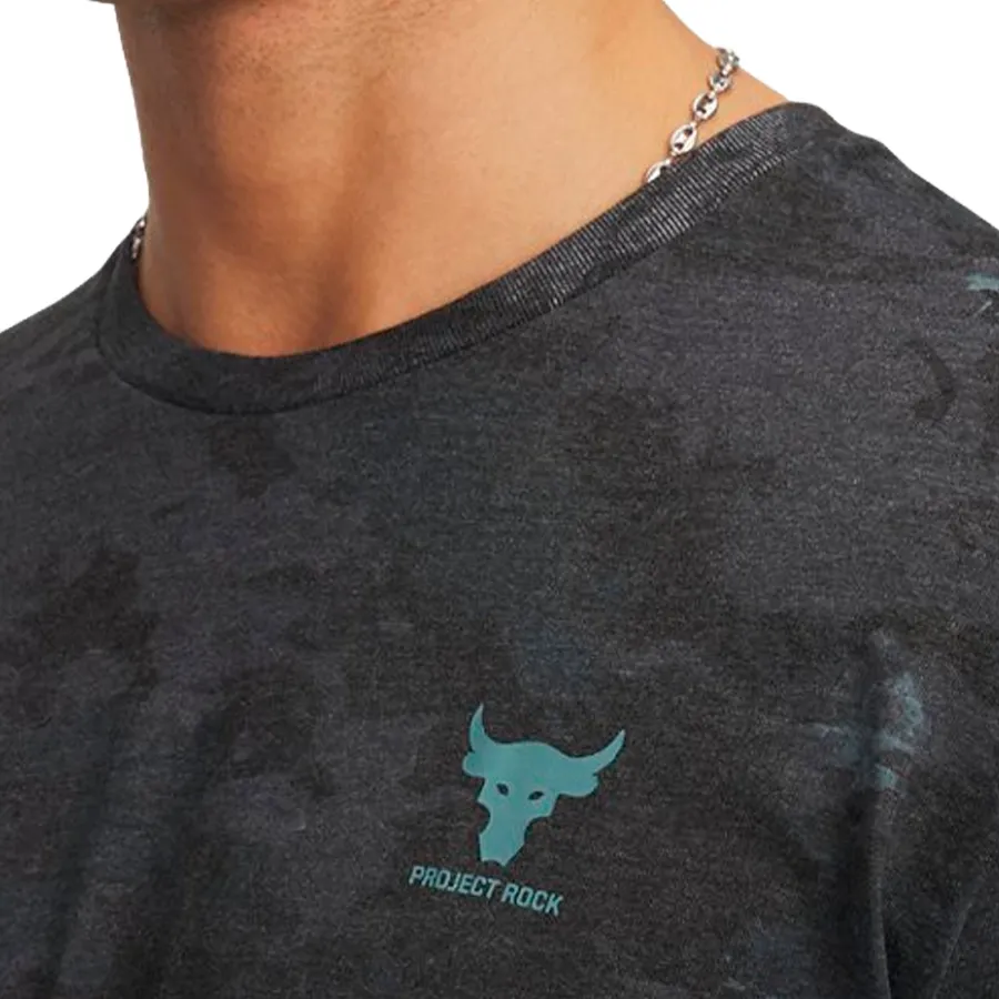 Imagen 2 de 3 de Remera Under Armour de Entrenamiento Project Rock estampada-GRAFITO/NEGRO