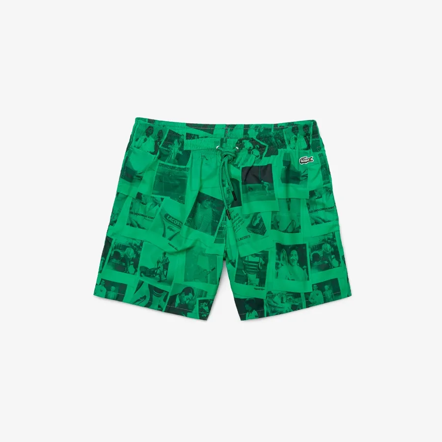 Imagen 4 de 5 de Short De Baño Lacoste Malla Short de Baño Bain-VERDE/NEGRO