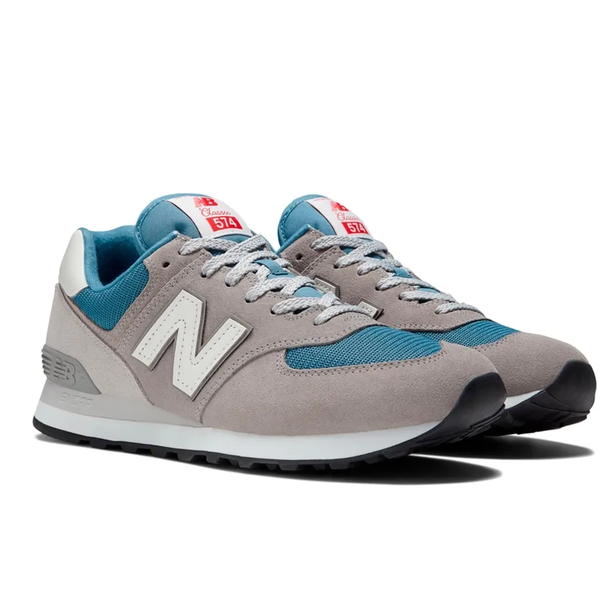 Imagen 1 de 7 de Zapatillas New Balance 574-GRIS/AZUL/NATURAL