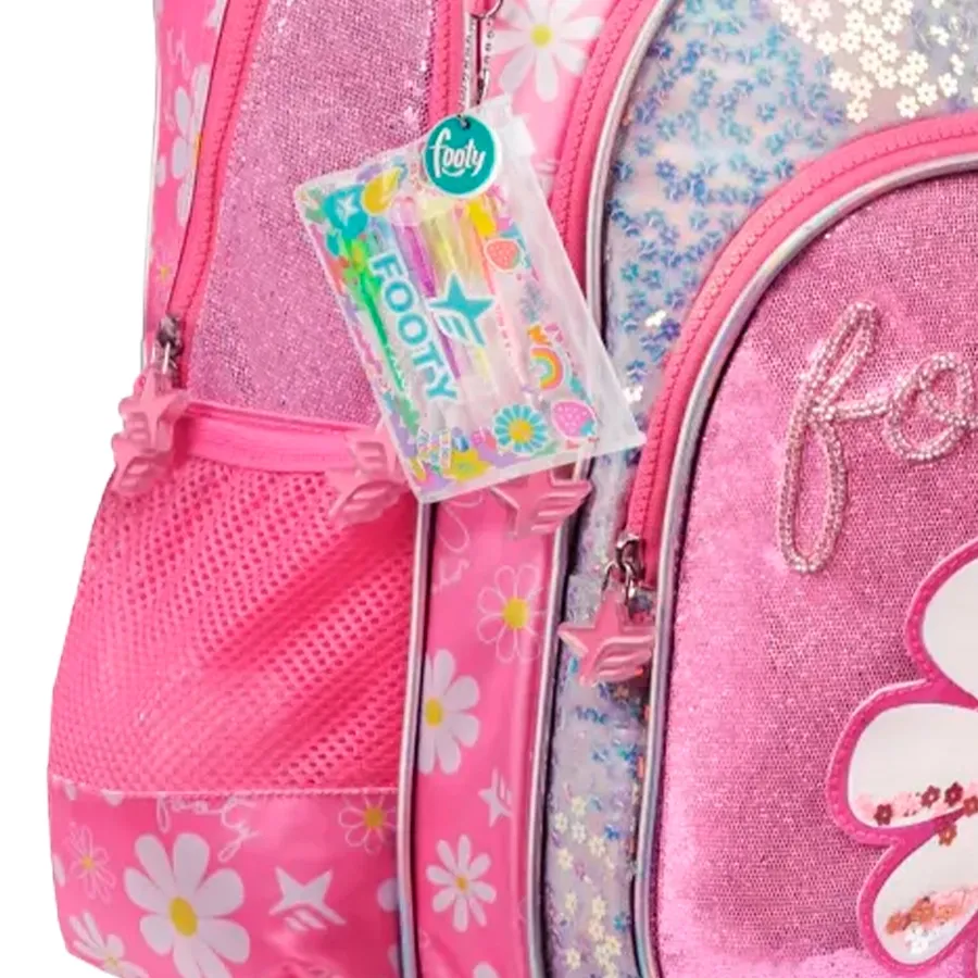 Imagen 2 de 3 de Mochila Footy Carro 18"-ROSA/BLANCO