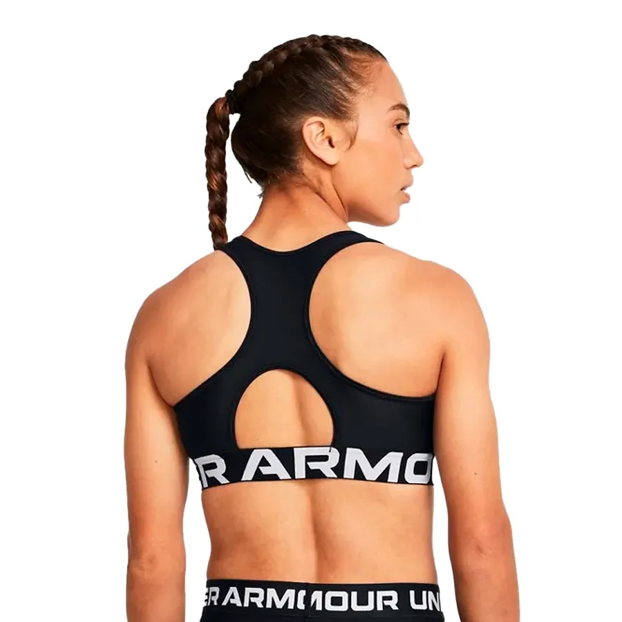 Imagen 1 de 6 de Top Under Armour HeatGear Armour Mid Branded-NEGRO/BLANCO