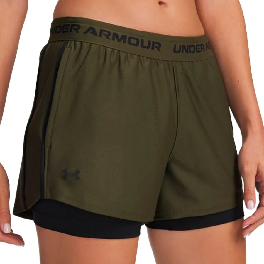 Imagen 2 de 3 de Short Under Armour Tech Play Up 2-in-1-VERDE MILITAR