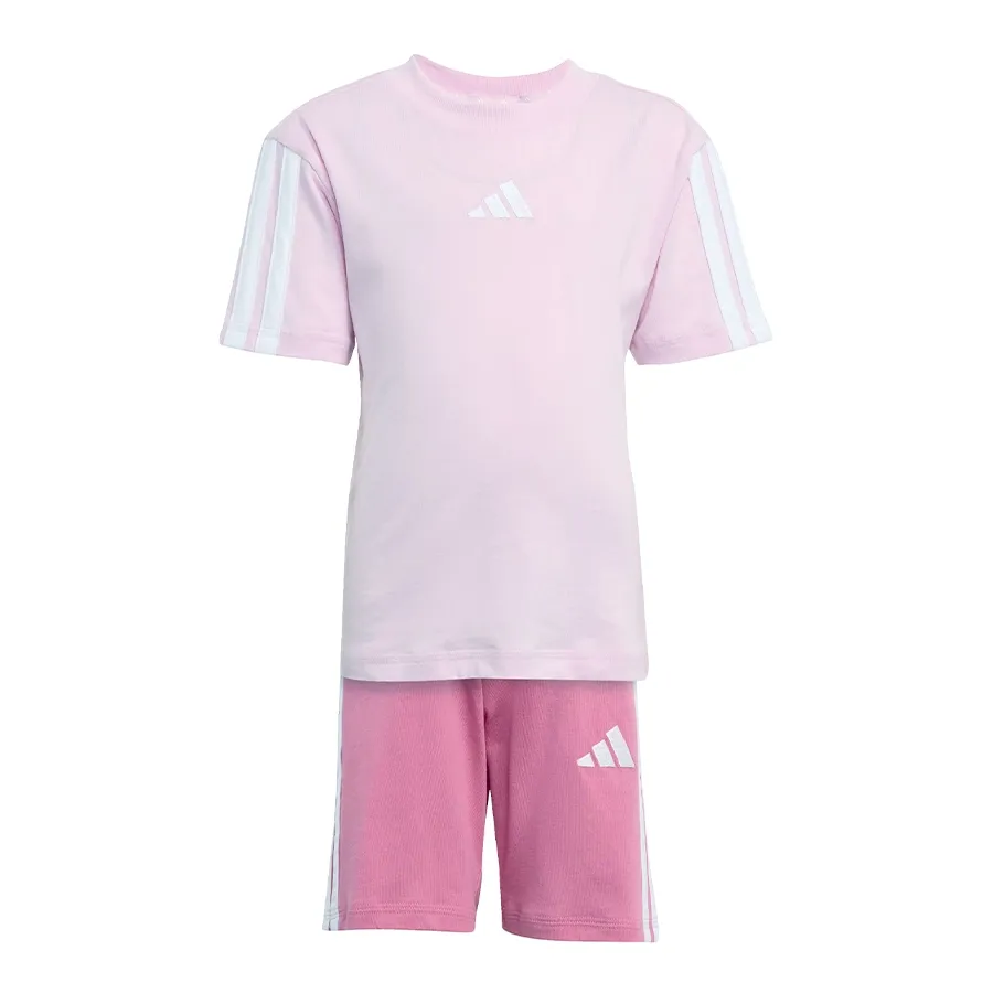 Imagen 3 de 4 de Conjunto adidas Remera Essentials Niños-ROSA/BLANCO