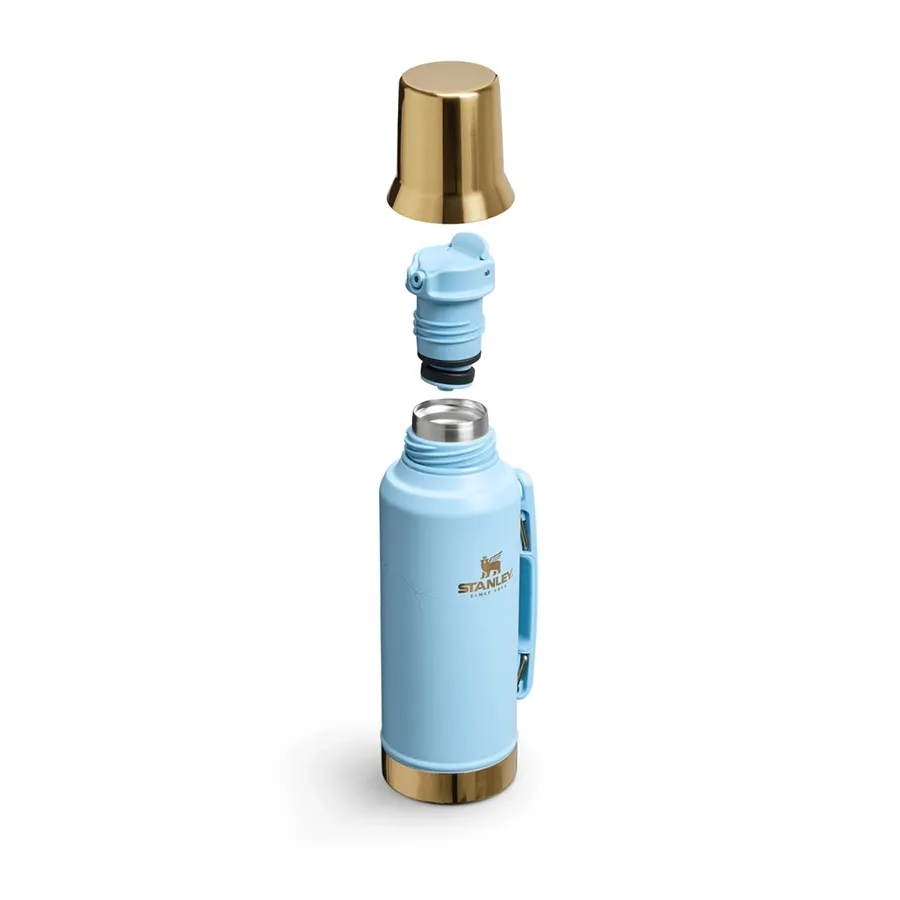 Imagen 1 de 5 de Termo Mate System 1.2 Lt. Messi x Stanley 1913-CELESTE/DORADO