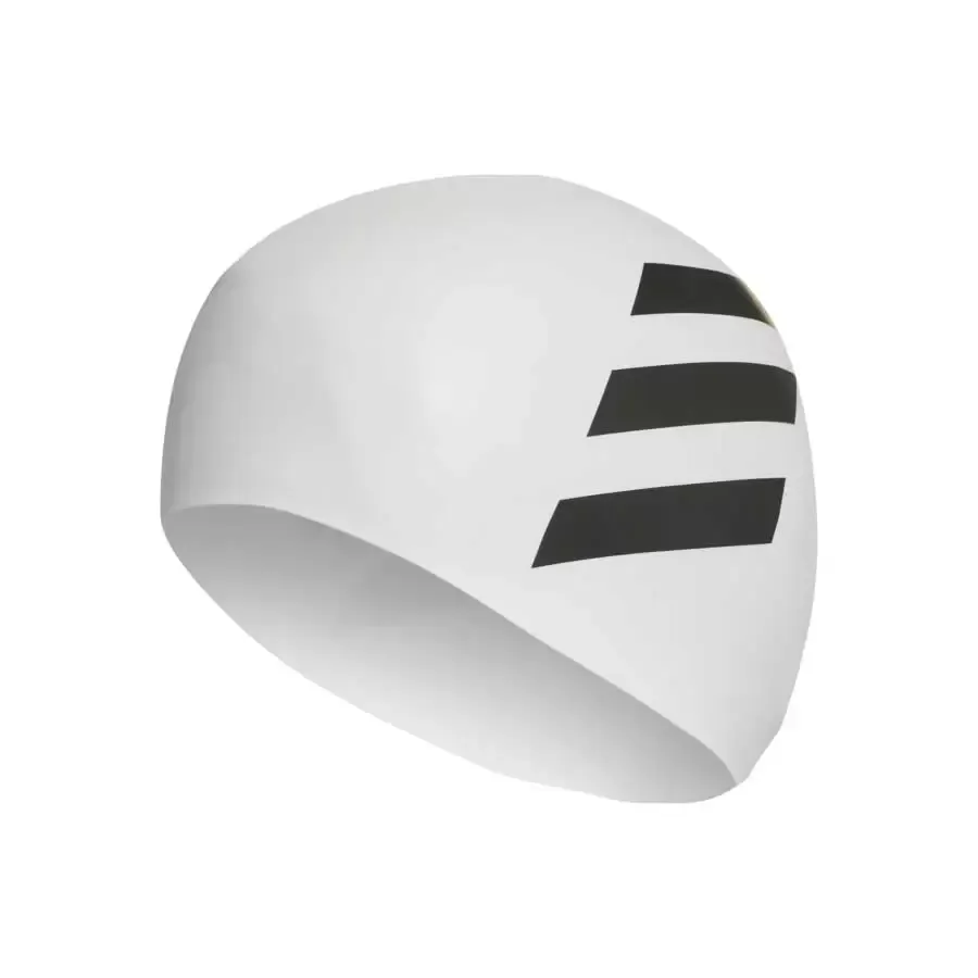 Imagen 2 de 3 de Gorro De Natación adidas 3 Stripes-BLANCO/NEGRO