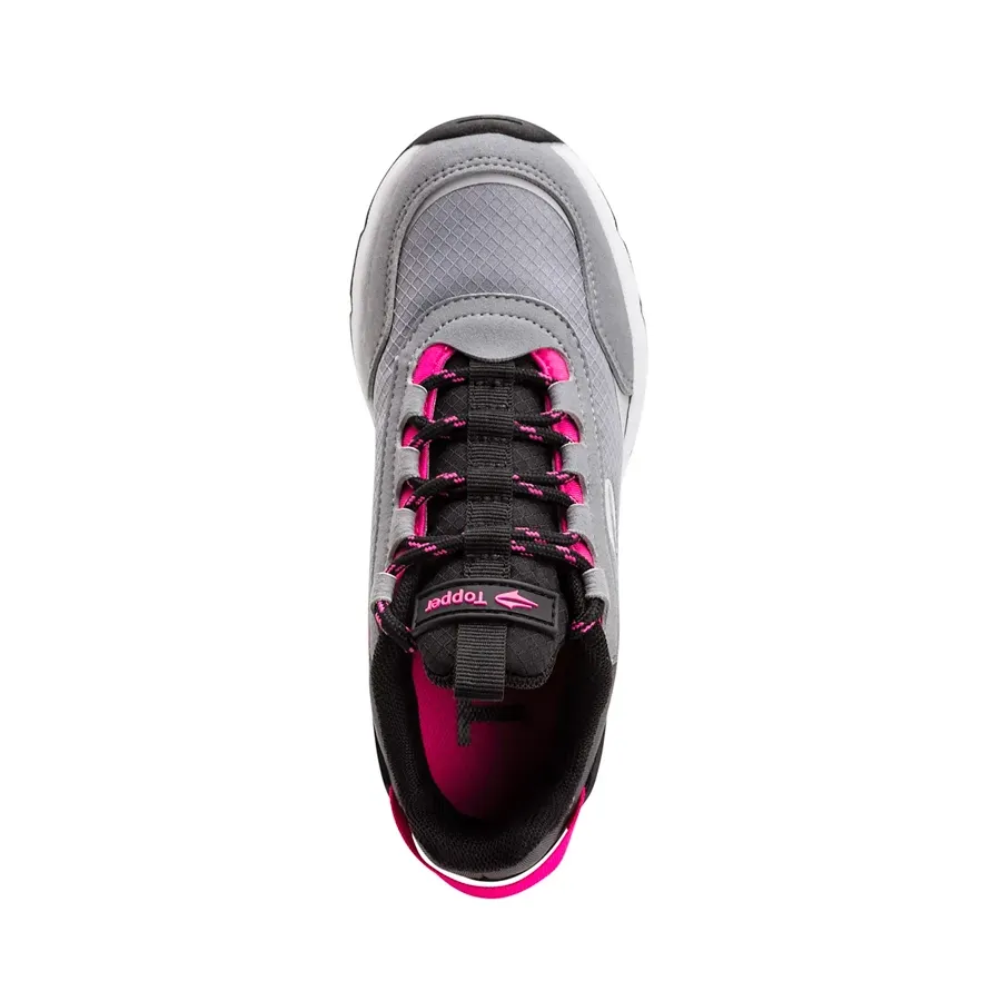 Imagen 2 de 5 de Zapatillas Topper Rug Kids-GRIS/NEGRO/FUCSIA
