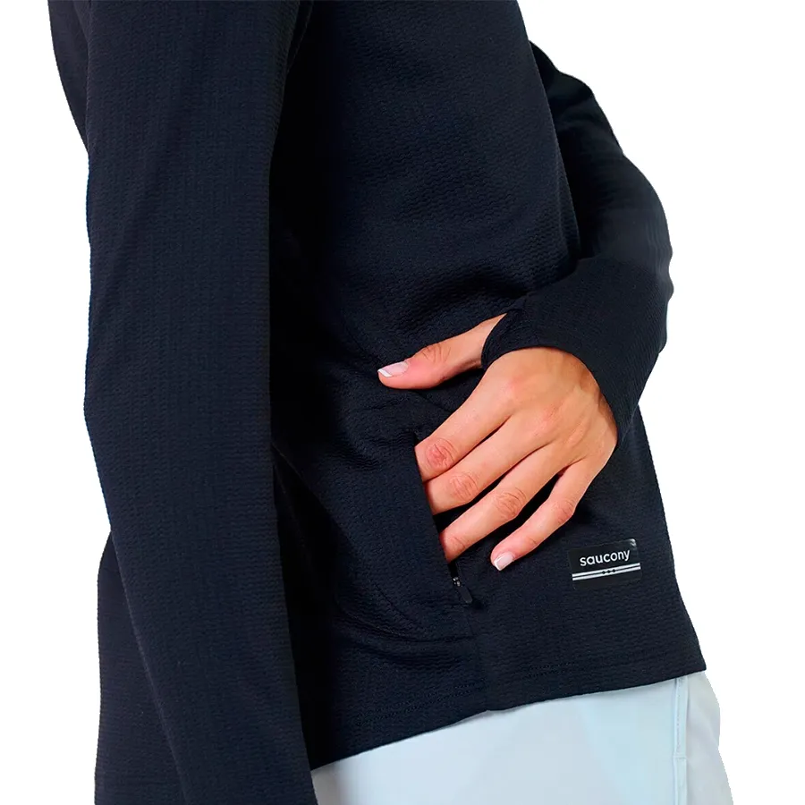 Imagen 2 de 3 de Buzo Saucony Triumph 3D 1/2-NEGRO