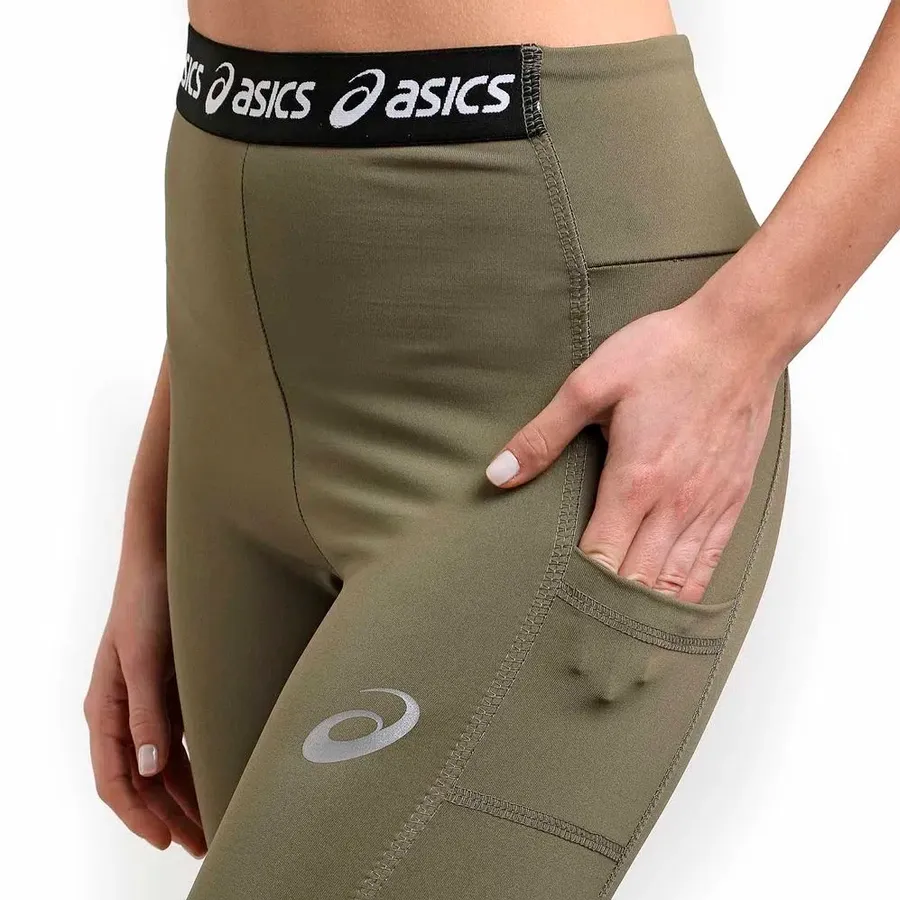 Imagen 2 de 3 de Calza Larga Asics Elastic Aw22-VERDE MUSGO
