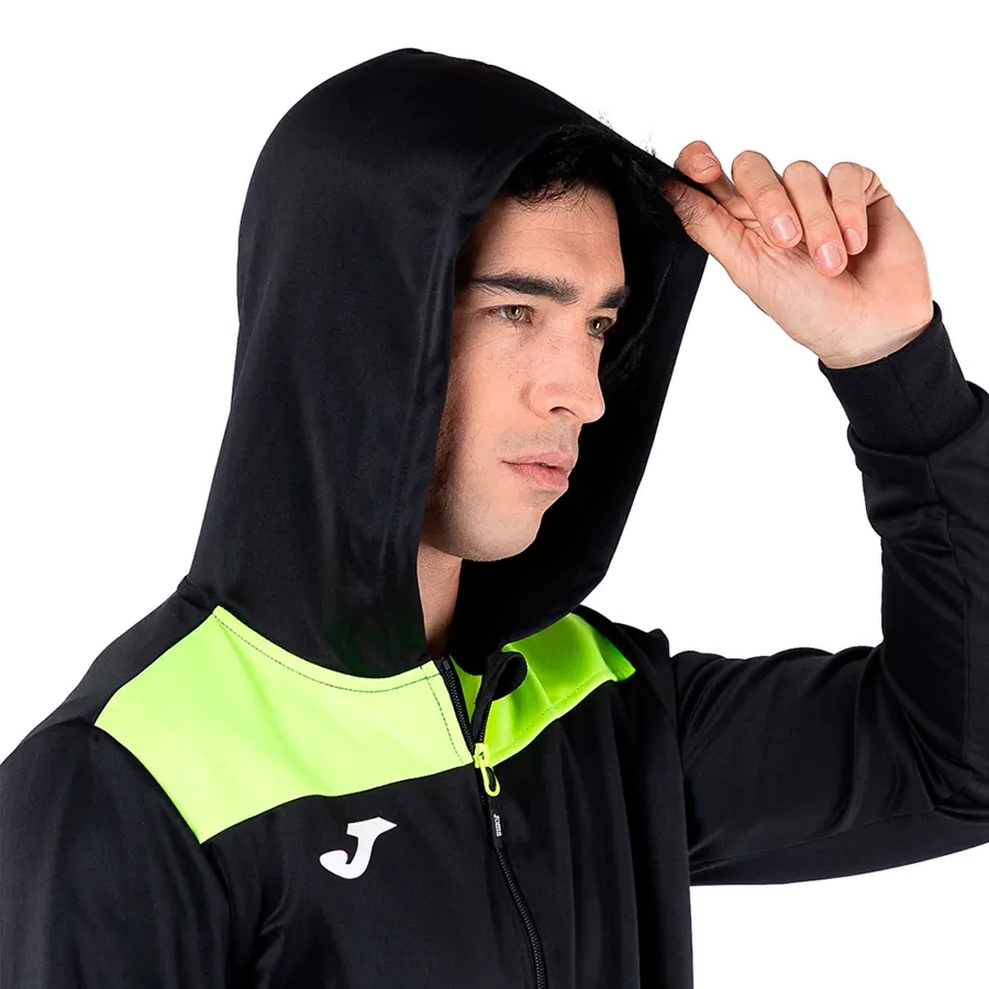 Imagen 3 de 4 de Campera Joma Phoenix II 121-NEGRO/VERDE FLUOR