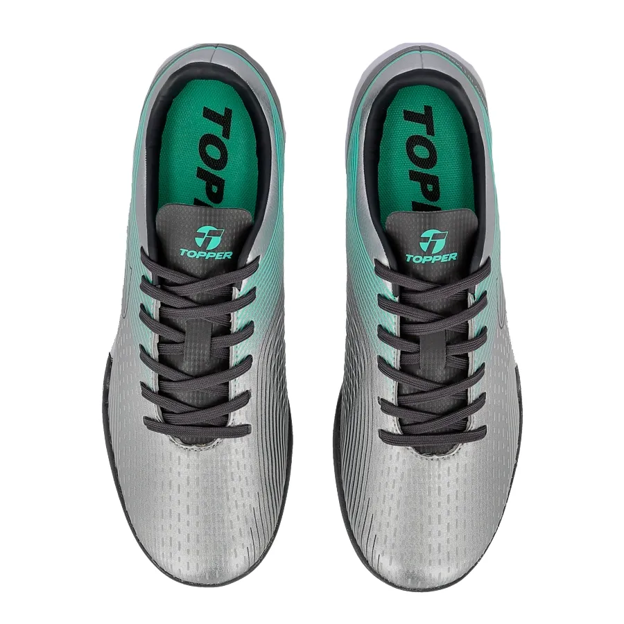 Imagen 2 de 5 de Botines Topper Stingray III Mach 1 TF-PLATA/VERDE AGUA/NEGRO