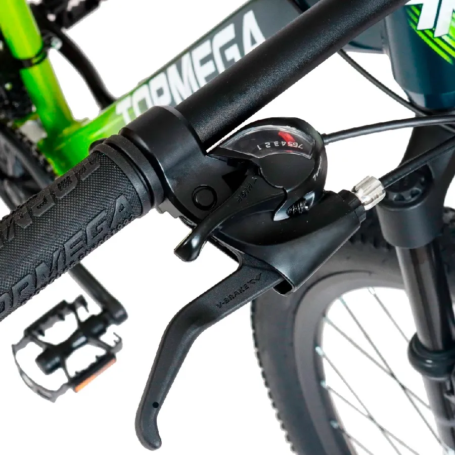 Imagen 8 de 9 de Bicicleta TopMega Fija  Mountain Bike Sunshine Aluminio R29 21vel-VERDE/LIMA