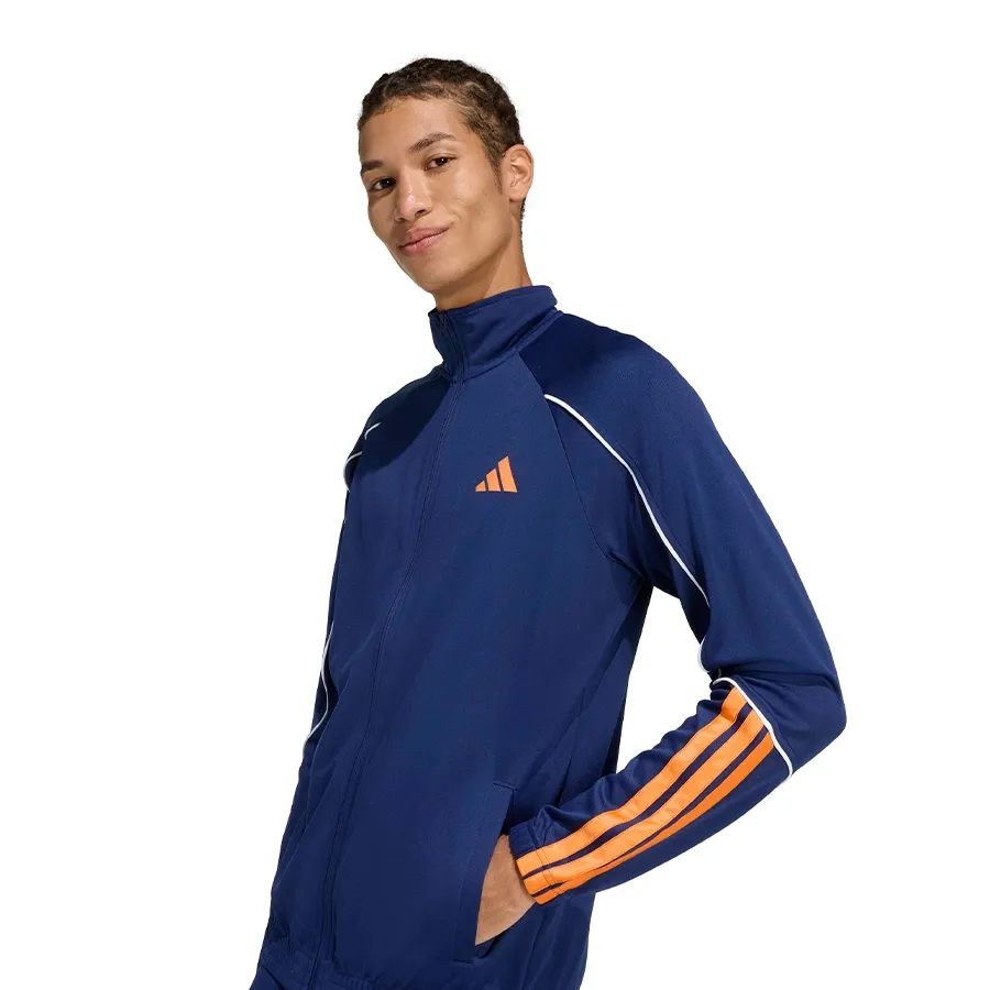 Imagen 5 de 7 de Conjunto adidas Deportivo 3 Stripes Stadium-MARINO/NARANJA