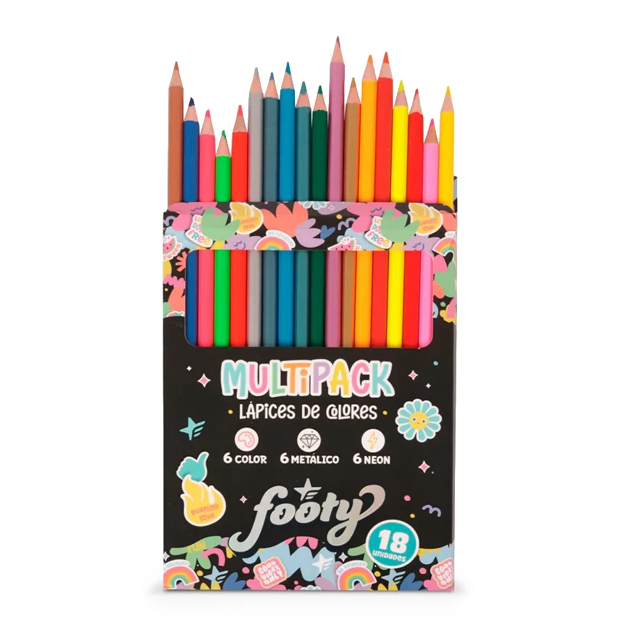 Imagen 1 de 2 de Lapices de Colores Footy-MULTICOLOR