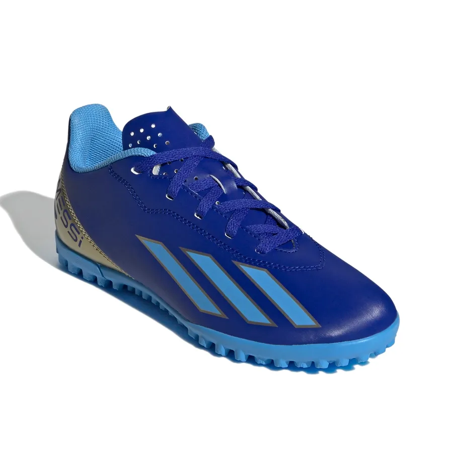 Imagen 4 de 6 de Botines adidas X Crazyfast Club Tf J Messi-AZUL/CELESTE/DORADO