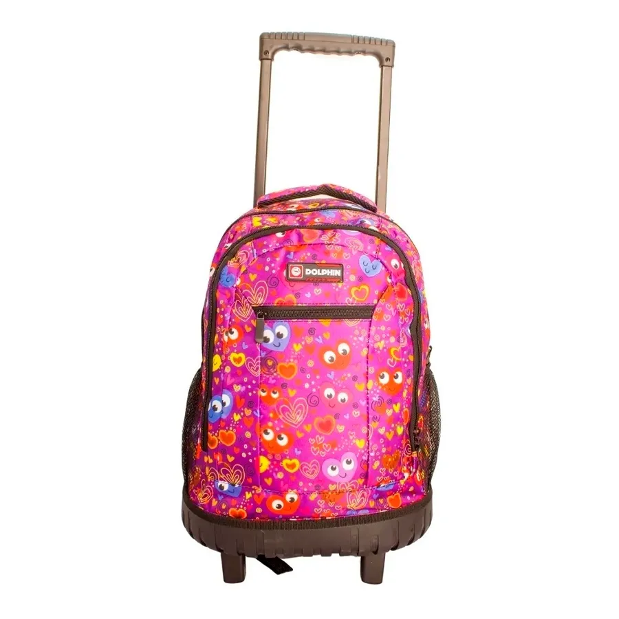 Imagen 0 de 4 de Mochila Dolphin Carrito Escolar Corazones-LILA
