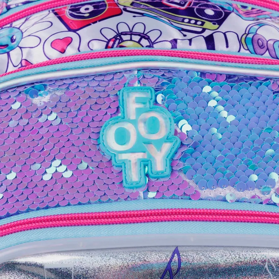 Imagen 7 de 9 de Mochila Footy Carro 18" Luz Music Life-LILA