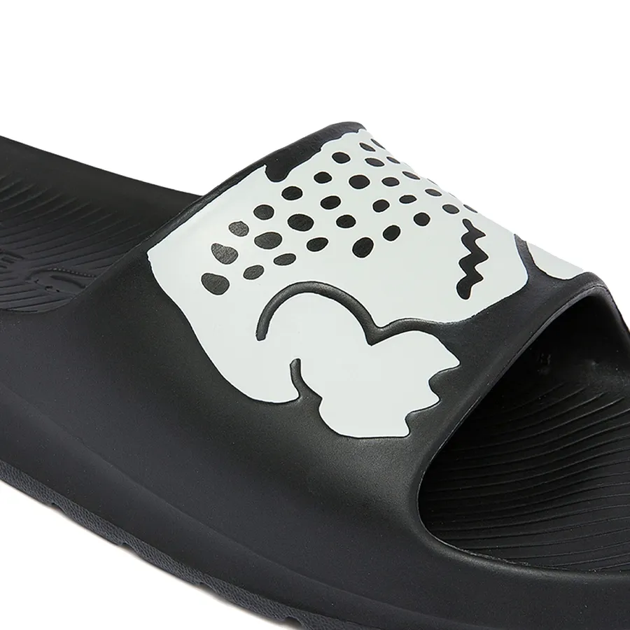 Imagen 5 de 6 de Ojotas Lacoste Croco Bloom Slide-NEGRO/BLANCO