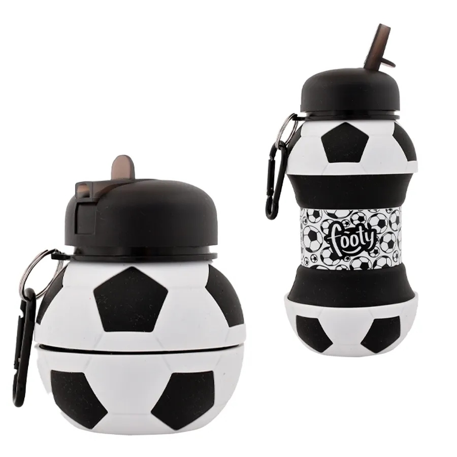 Imagen 0 de 2 de Botella De Silicona Plegable Footy-BLANCO/NEGRO