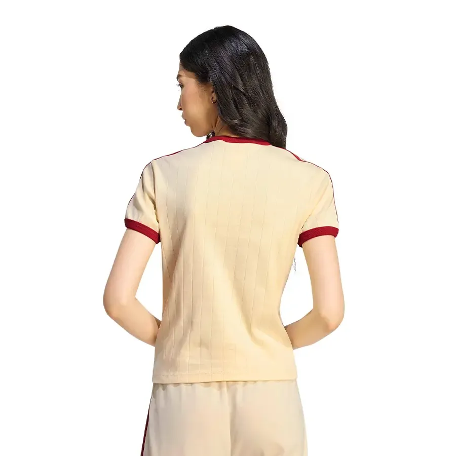 Imagen 1 de 5 de Remera adidas originals Pinstripe-BEIGE/ROJO